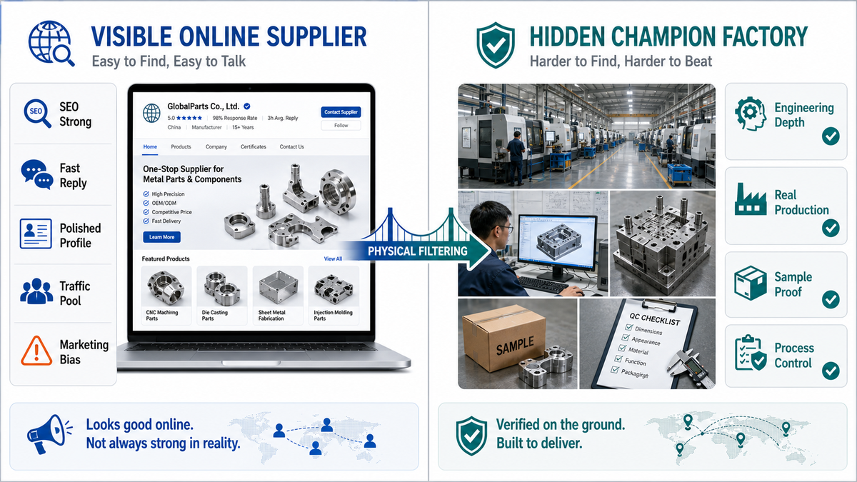 AI-visible suppliers versus hidden champion factories