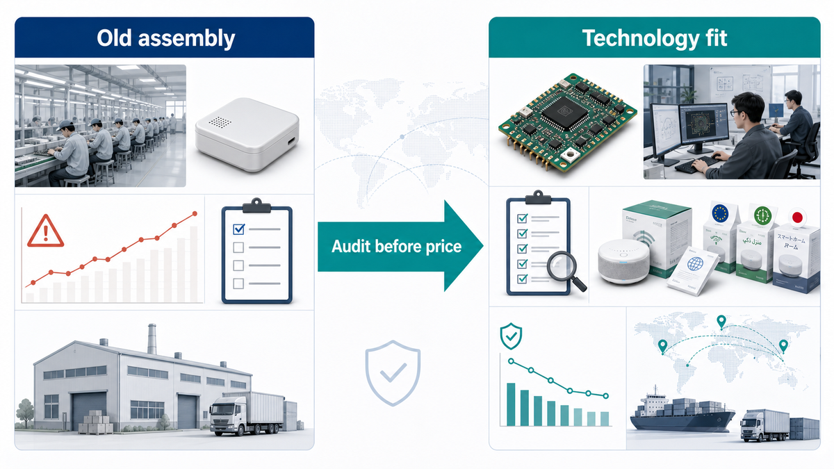 Old assembly versus technology-fit supplier comparison