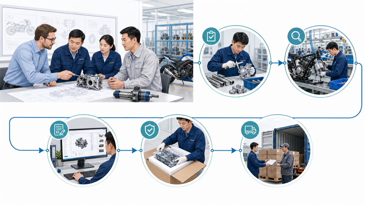 Motorcycle supplier verification and production control